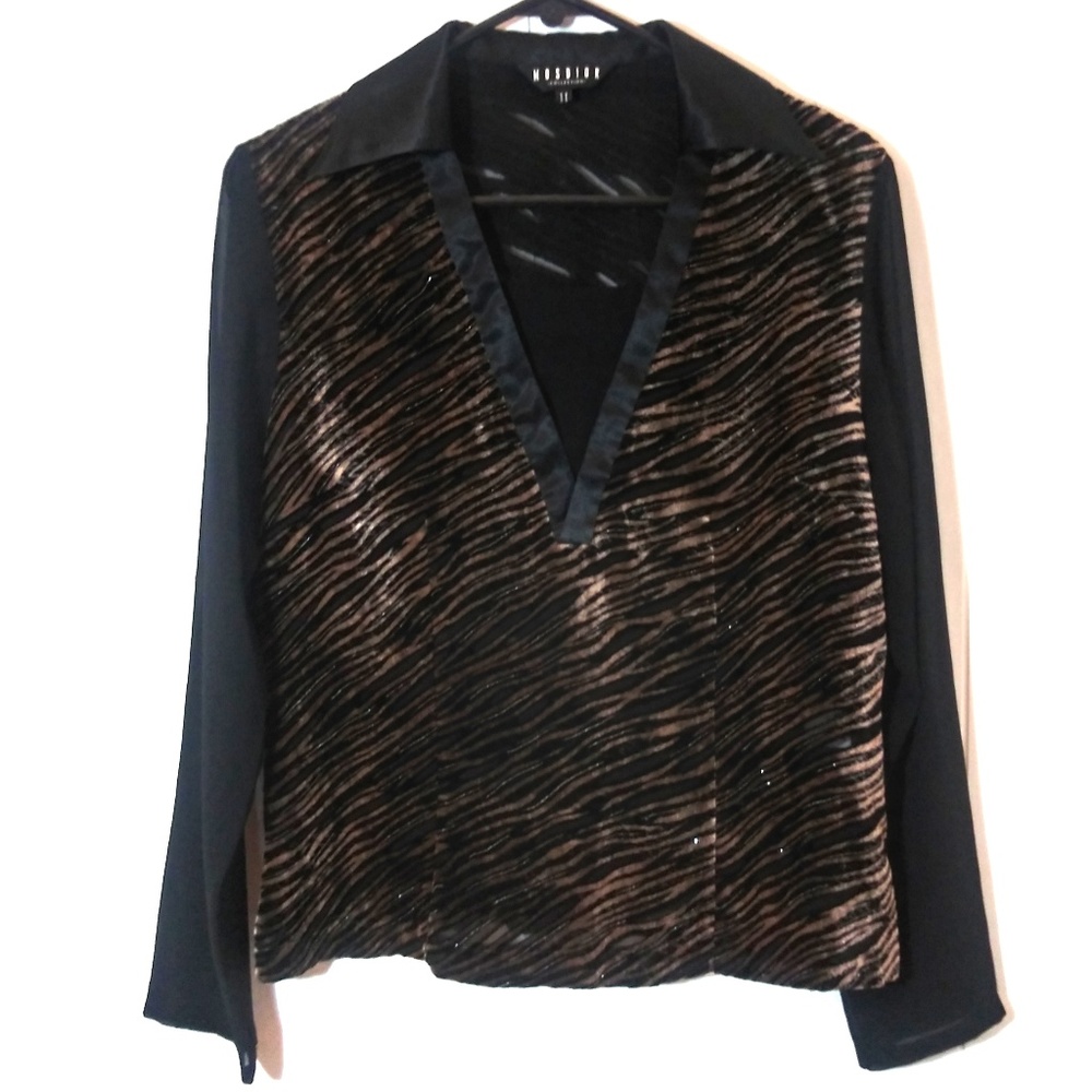 Vintage Animal Print Long Sleeves Top - Picture 1 of 8